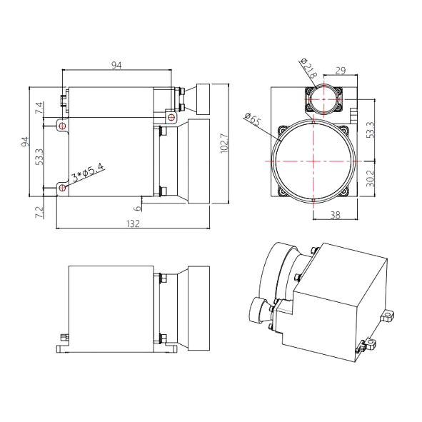 15km 1535nm 10HZ UAV Laser Range Finder Module